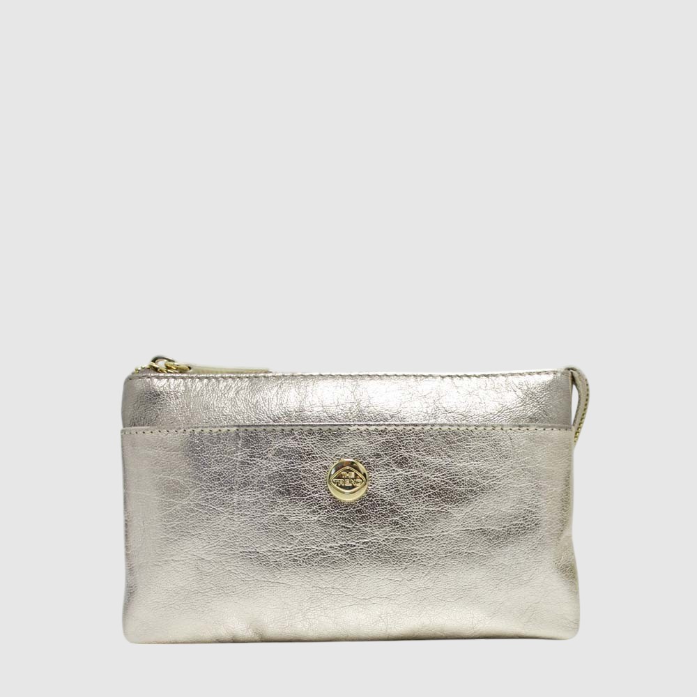 SUZANNA - Small triple-compartment leather wallet handbag – The Trend