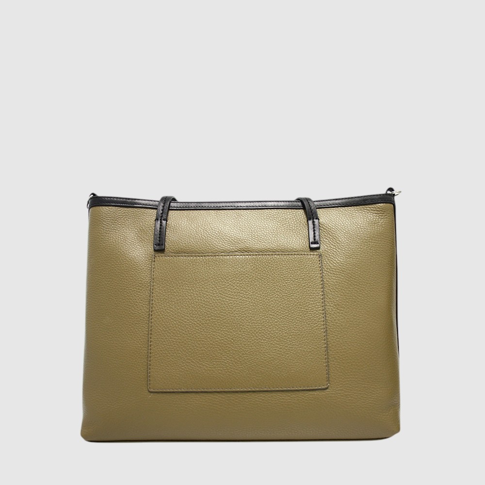 [155-3200466-250] SASSARIE - Sac fourre-tout en cuir – The Trend (KAKI)