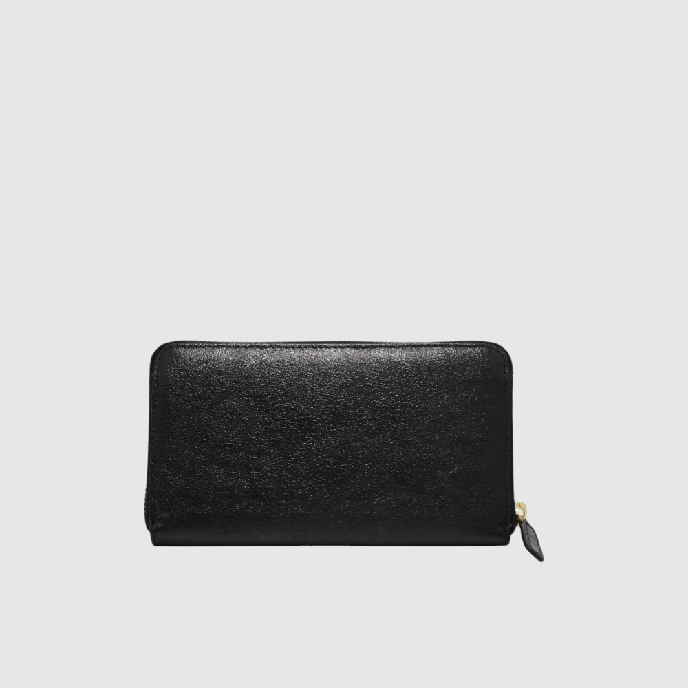 [155-3748106-80] Long zip wallet with RFID protection in glossy leather - The Trend (NOIR)