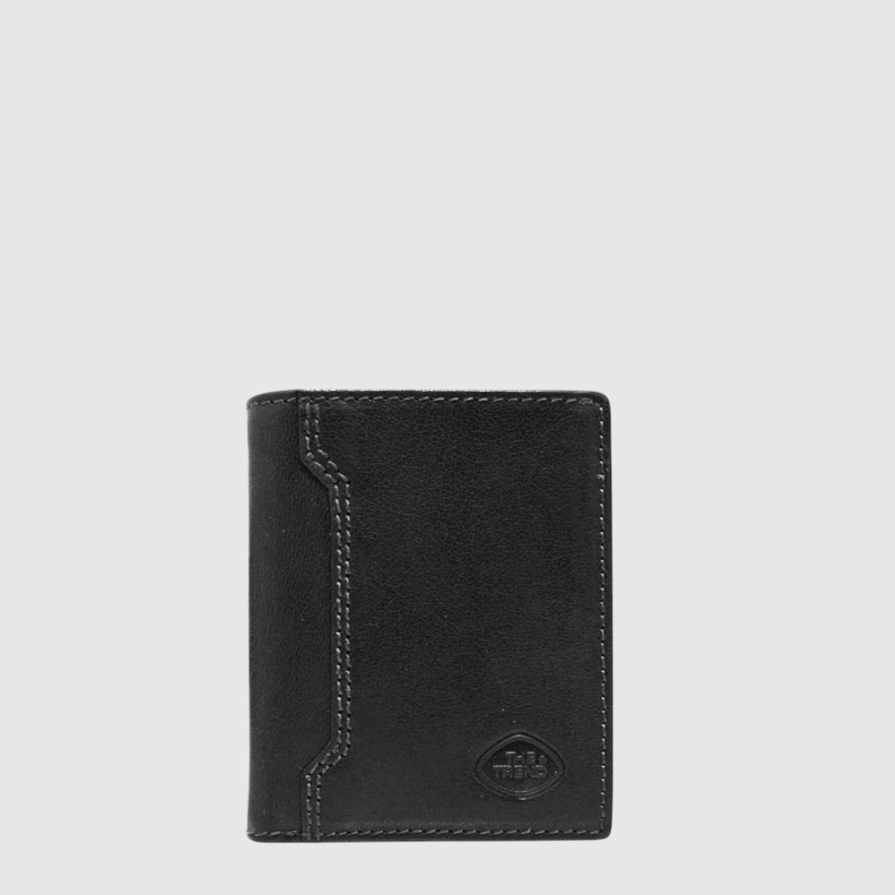 [155-4117387-80] Petit porte-cartes à deux volets RFID en cuir – The Trend (NOIR)
