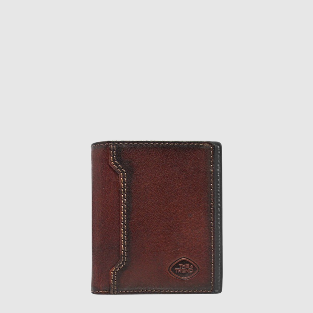 Petit porte-cartes à deux volets RFID en cuir – The Trend