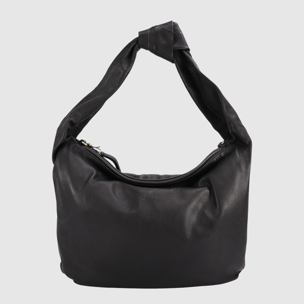 [155-4274899-80] GERANIO - Sac à main à courroie en cuir souple - The Trend (NOIR)