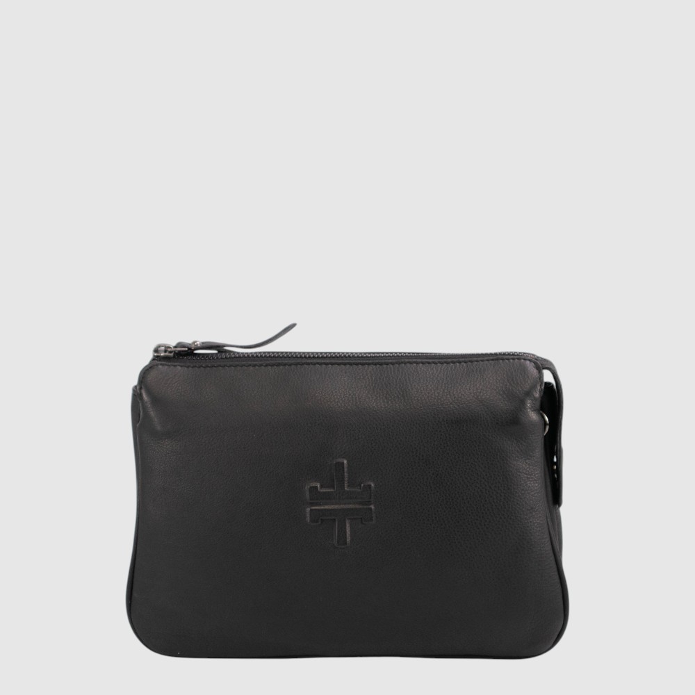 [155-4354683-80] MARRUCA - Sac à main en cuir à triple compartiments - The Trend (NOIR)