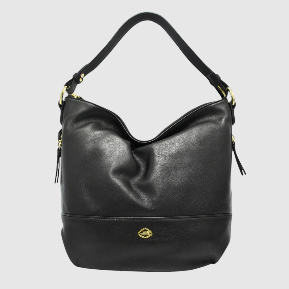 [155-580382-80] Sac fourre-tout en cuir 2 tons – The Trend (NOIR)