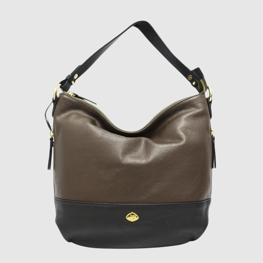 Two-tone leather tote bag – The Trend