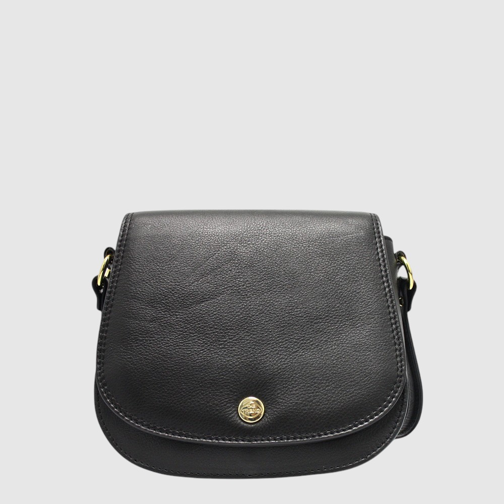 [155-584016-80] Sac à main en cuir à rabat – The Trend (NOIR)