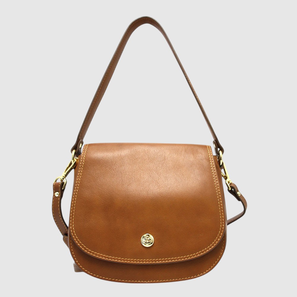 Flap-front leather handbag – The Trend