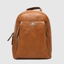 Sac à dos en cuir à deux zip avant - The Trend