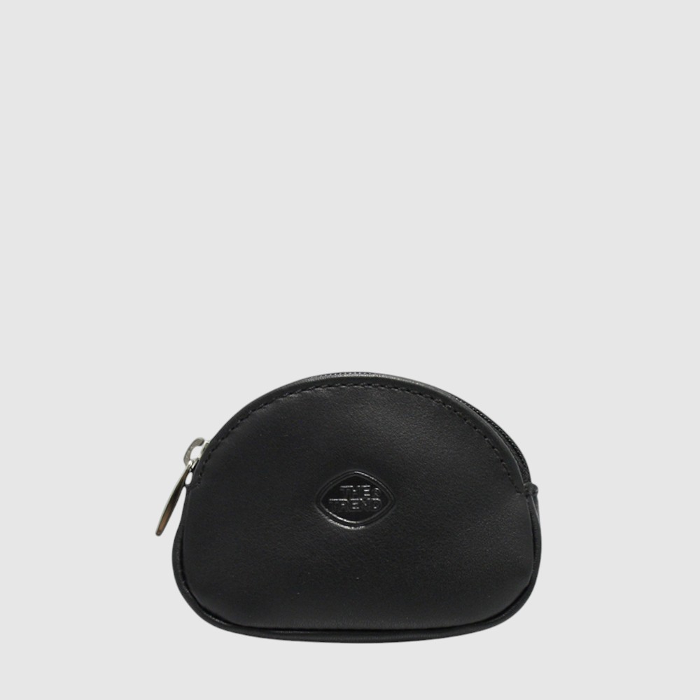 [155-585297-80] PETIT PORTE-MONNAIE OVALE CUIR (NOIR)