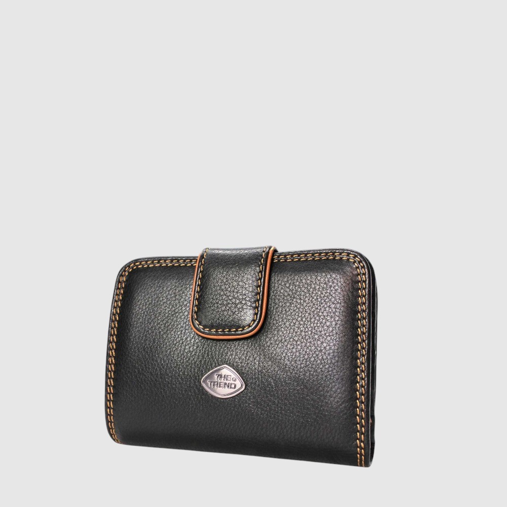 [155-588320-87] PORTEFEUILLE COURT CUIR (NOIR/COGNAC-BRANDY)