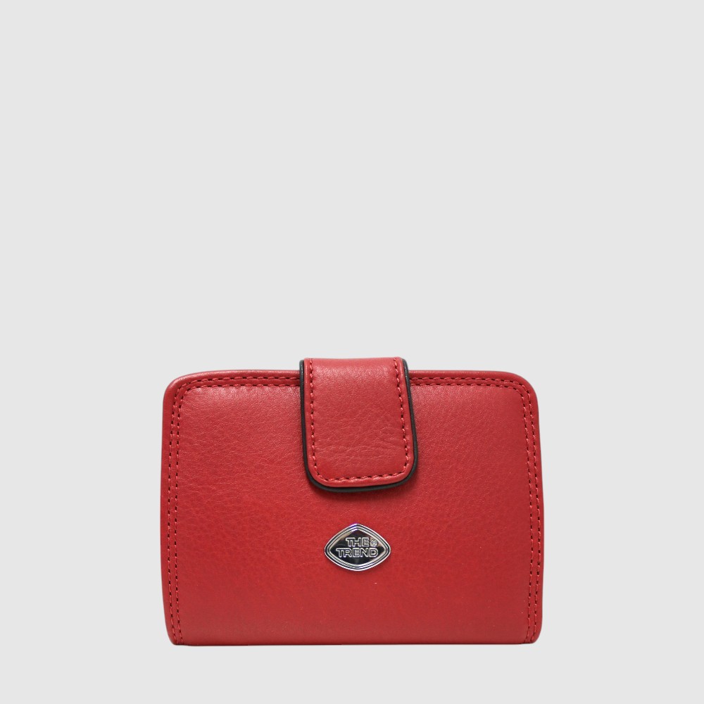 Portefeuille court en cuir RFID avec attache à bouton pression – The Trend