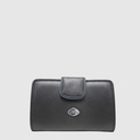 Portefeuille moyen en cuir RFID avec attache à bouton pression – The Trend