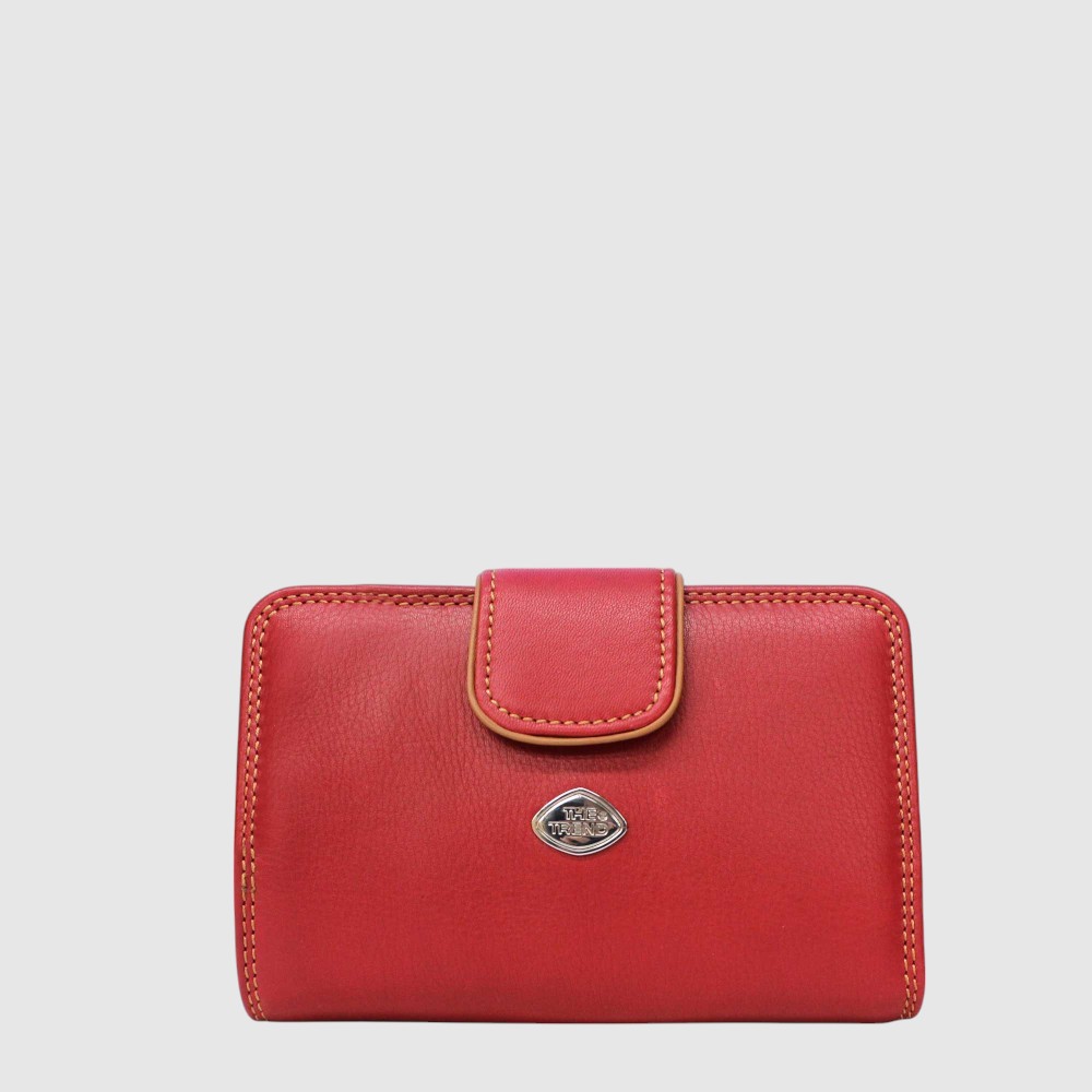 Medium RFID leather wallet with snap closure – The Trend