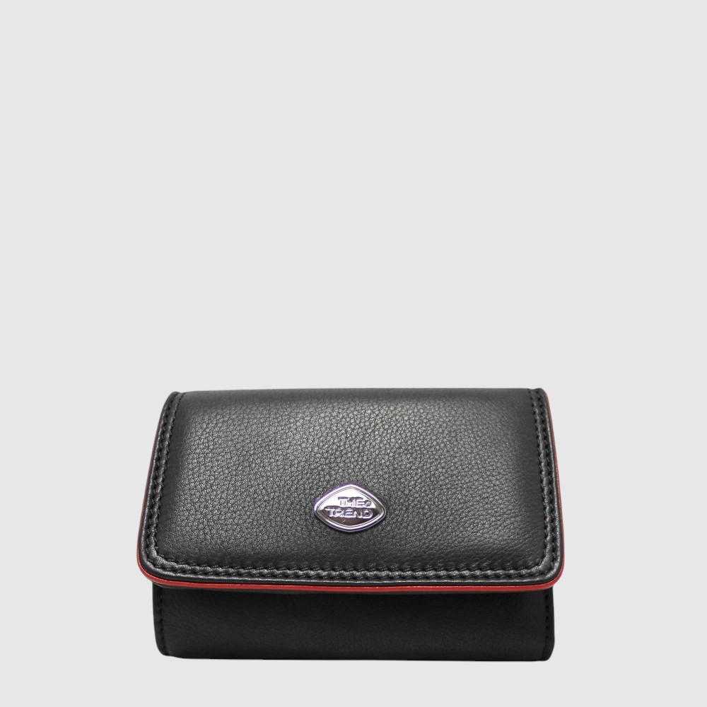 Portefeuille court en cuir à trois volets RFID – The Trend