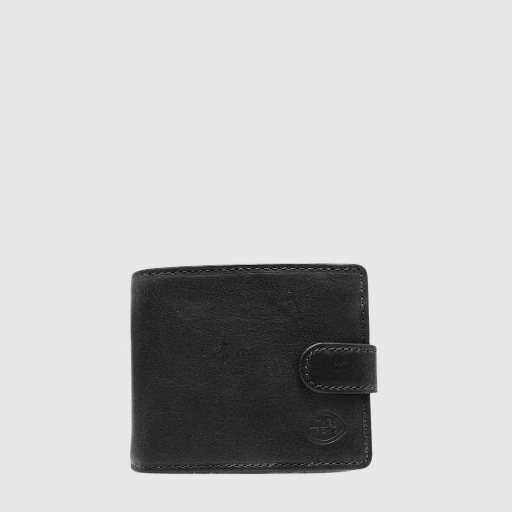 [155-917172-80] Portefeuille en cuir à deux volets RFID avec pochette à monnaie – The Trend (NOIR)