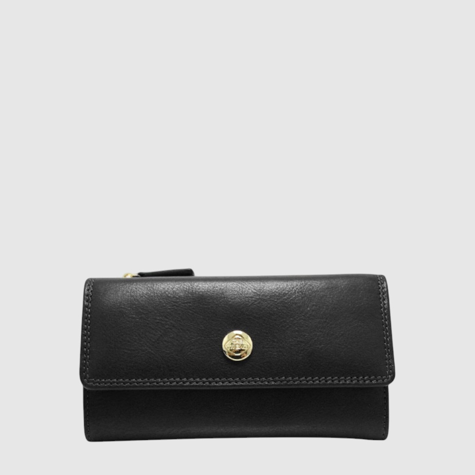 Portefeuille moyen en cuir RFID à trois volets – The Trend