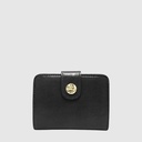 Short RFID leather wallet with snap closure - The Trend