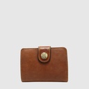 Short RFID leather wallet with snap closure - The Trend