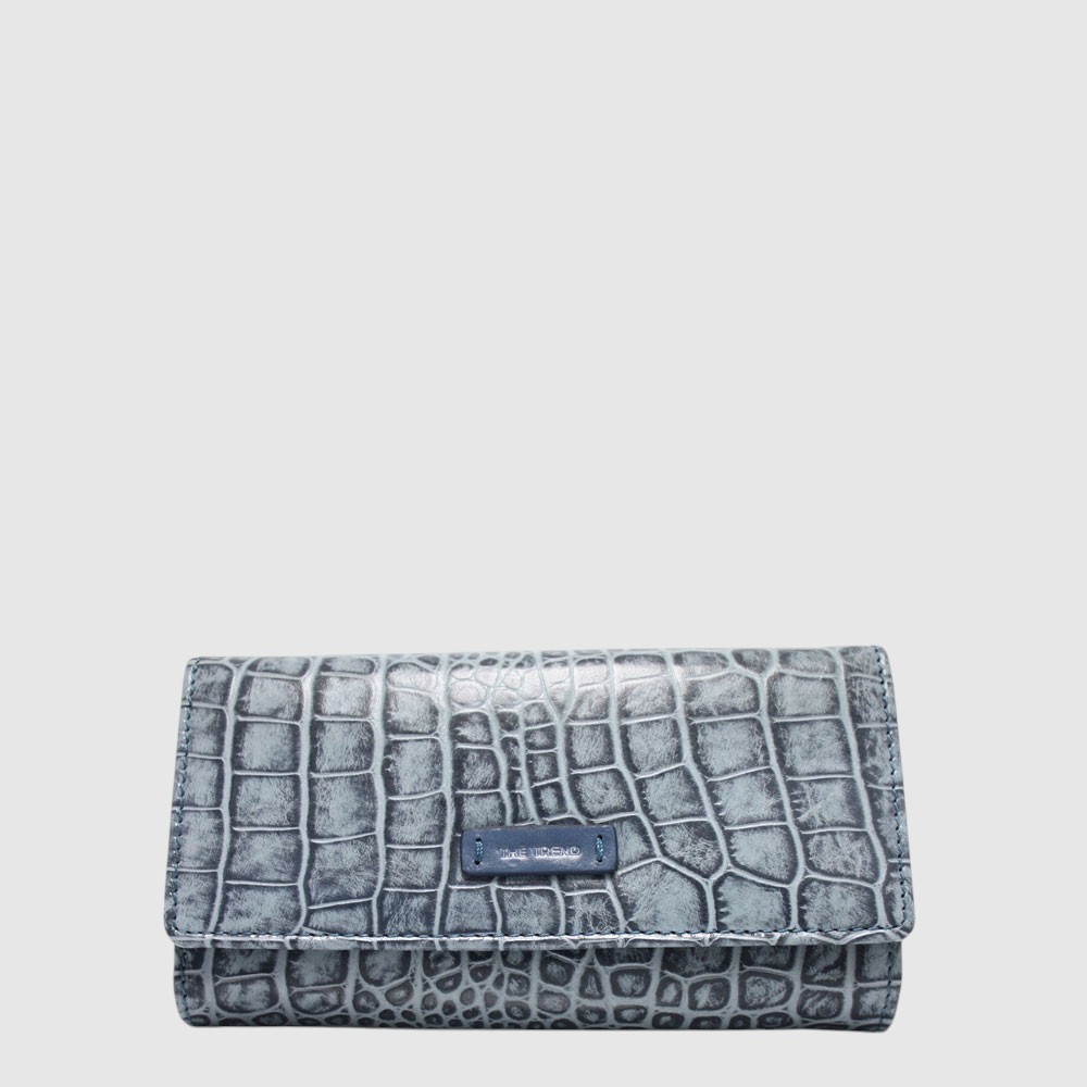 Long RFID wallet in crocodile-effect leather - The Trend