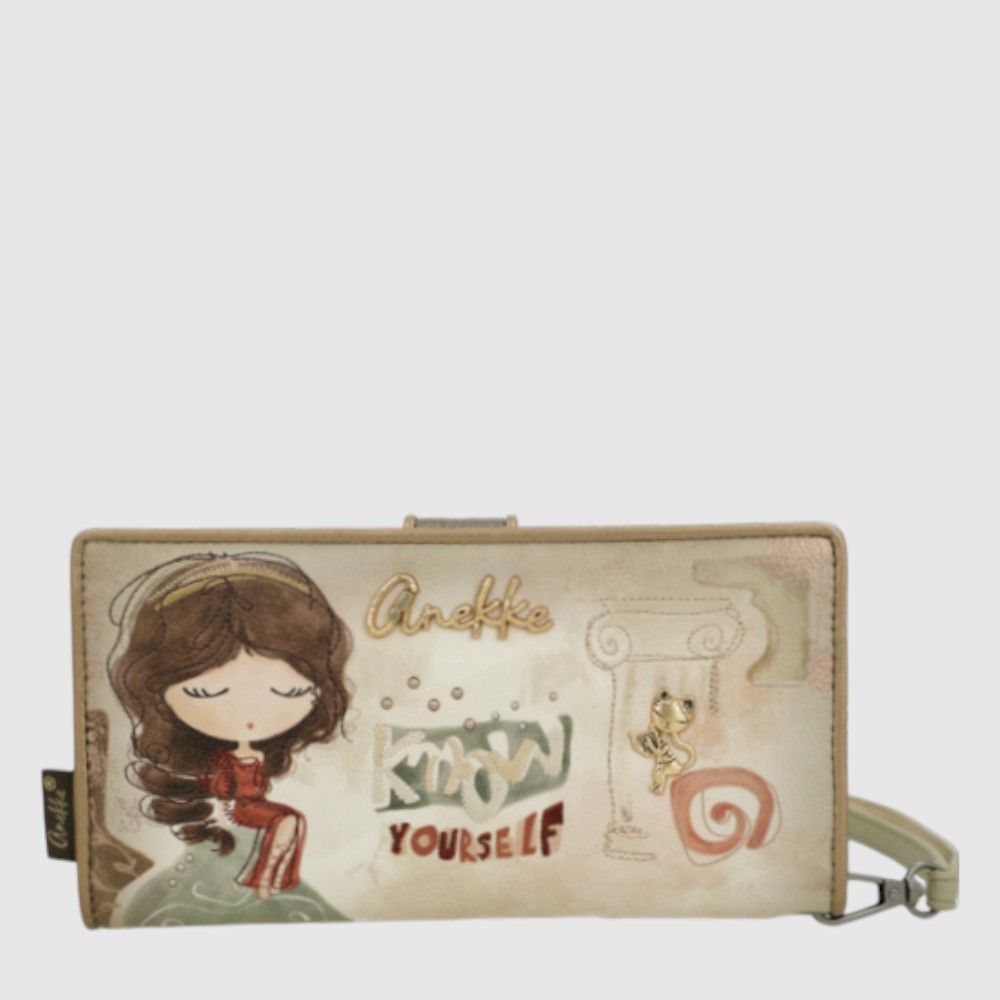 [150-42709-901-114] Long RFID wallet with removable wrist strap - MUSE Collection - Anekke