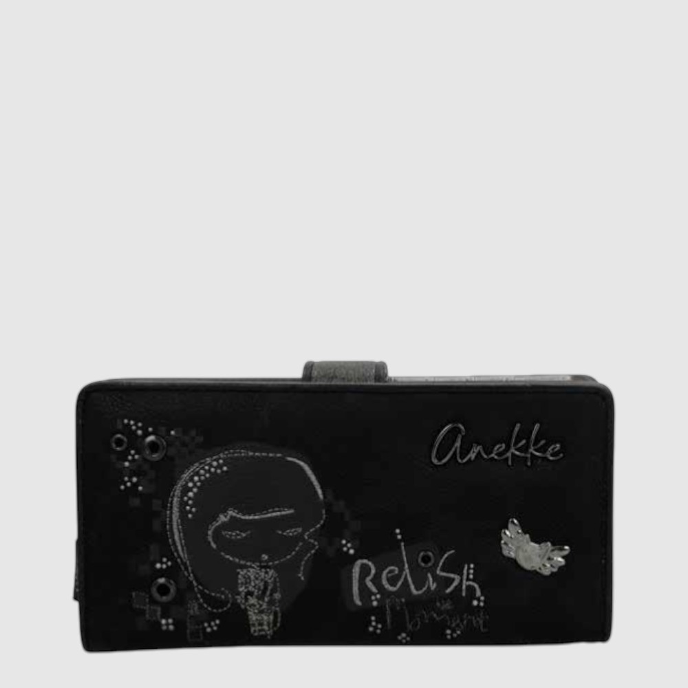 [150-43759-901-85] Portefeuille long RFID avec dragonne amovible - Collection IRON - Anekke