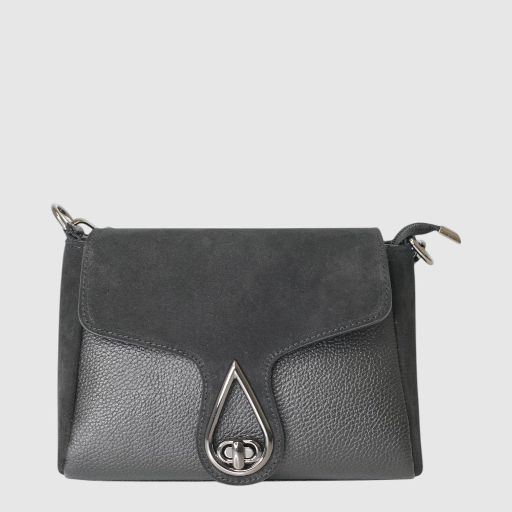 MAIANTEMO - Leather and suede flap handbag - The Trend