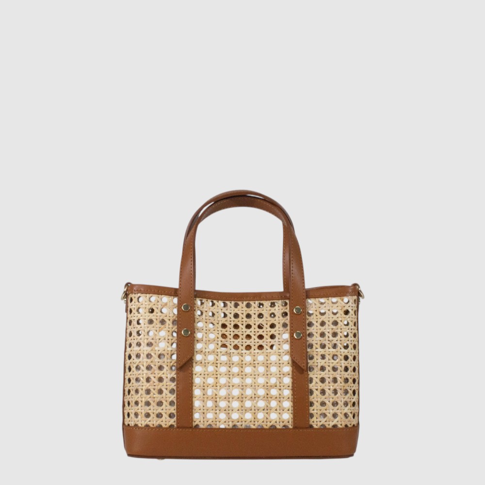 GRAZIANO - Sac à main en paille et cuir avec sac intérieur amovible - The Trend