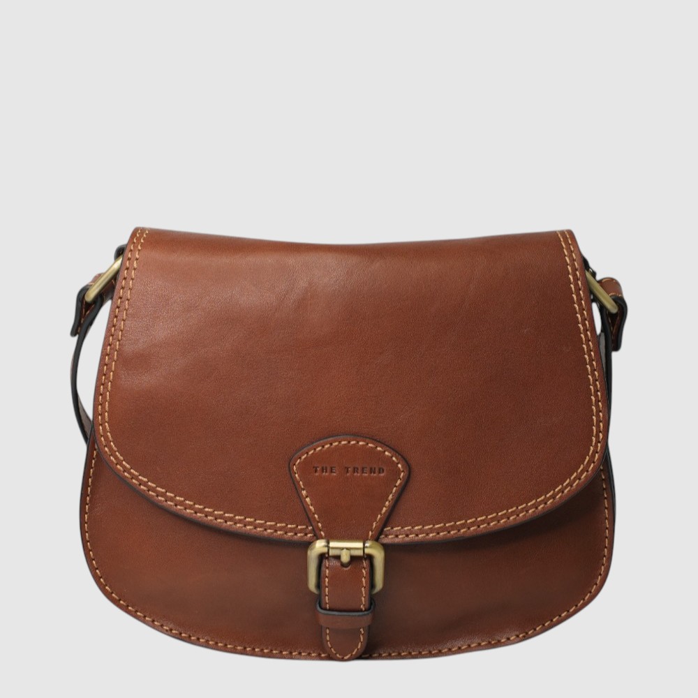 [155-913121-122] SENECIONE - Sac à main en cuir avec rabat à double compartiment - The Trend
