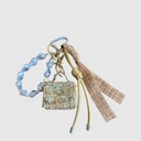 Set of small tweed bag charms, ribbon, cord and beads – ZAC