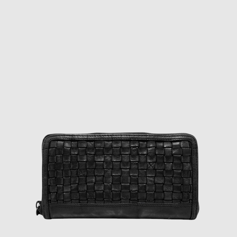 Portefeuille long en cuir tressé – The Trend