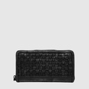 Portefeuille long en cuir tressé – The Trend