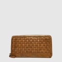 Portefeuille long en cuir tressé – The Trend