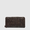 Portefeuille long en cuir tressé – The Trend