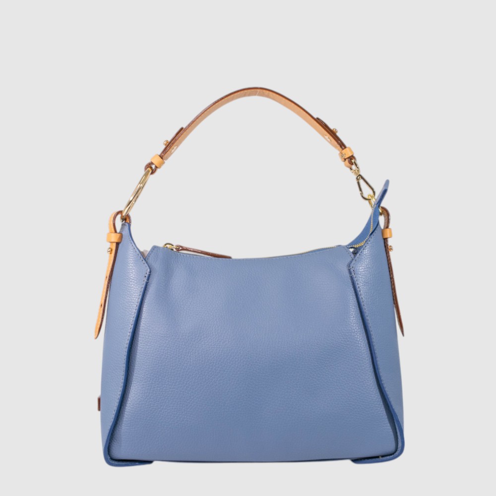 NICOLA - Two-tone leather handbag with strap - The Trend