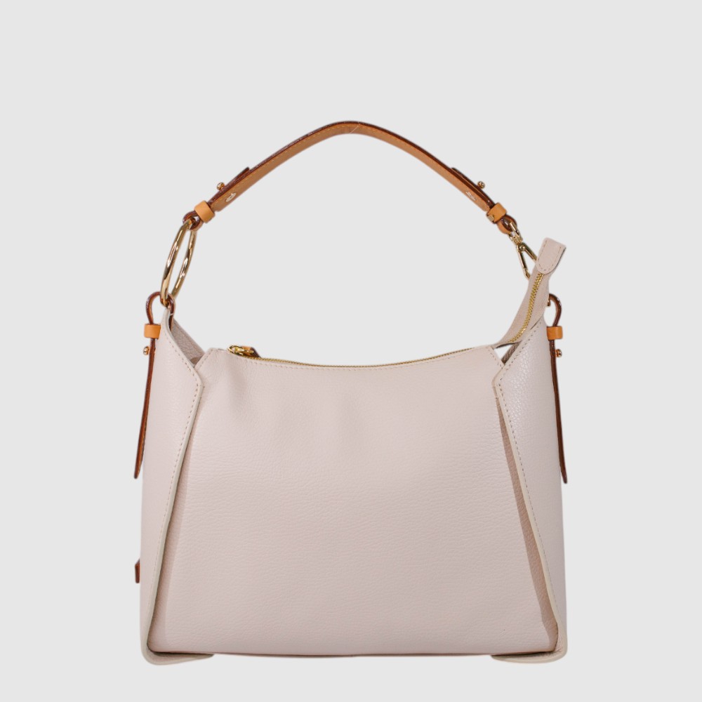 NICOLA - Two-tone leather handbag with strap - The Trend