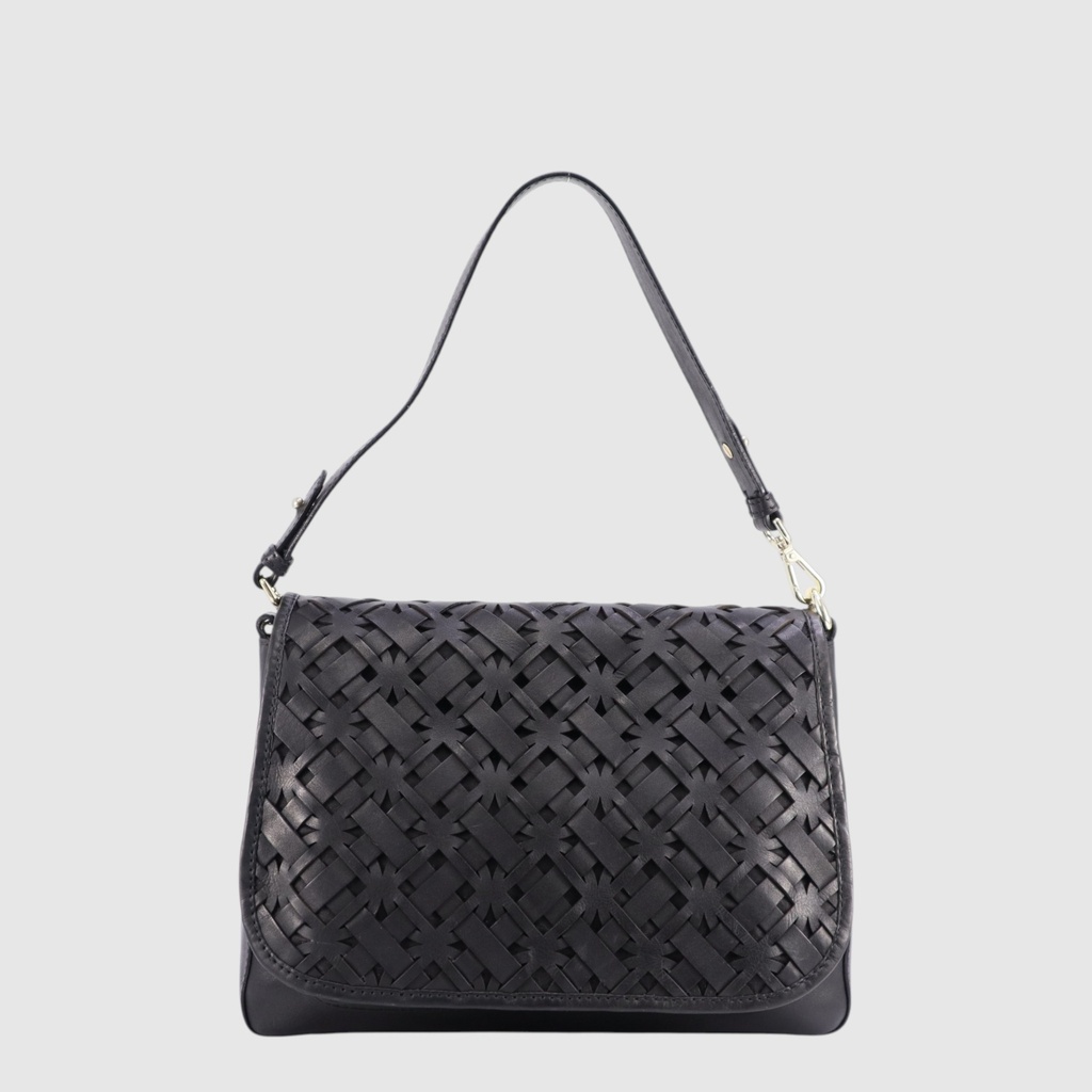 [155-4173844-80] TORRACCIA - Sac à main en cuir à rabat - The Trend (NOIR)
