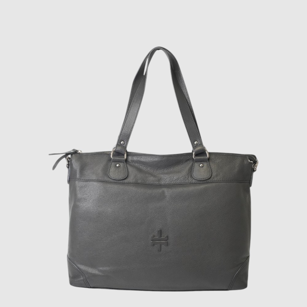 [155-4353370-80] LIQUIRIZIA - Sac fourre-tout pour ordinateur en cuir à double compartiment- The Trend (NOIR)