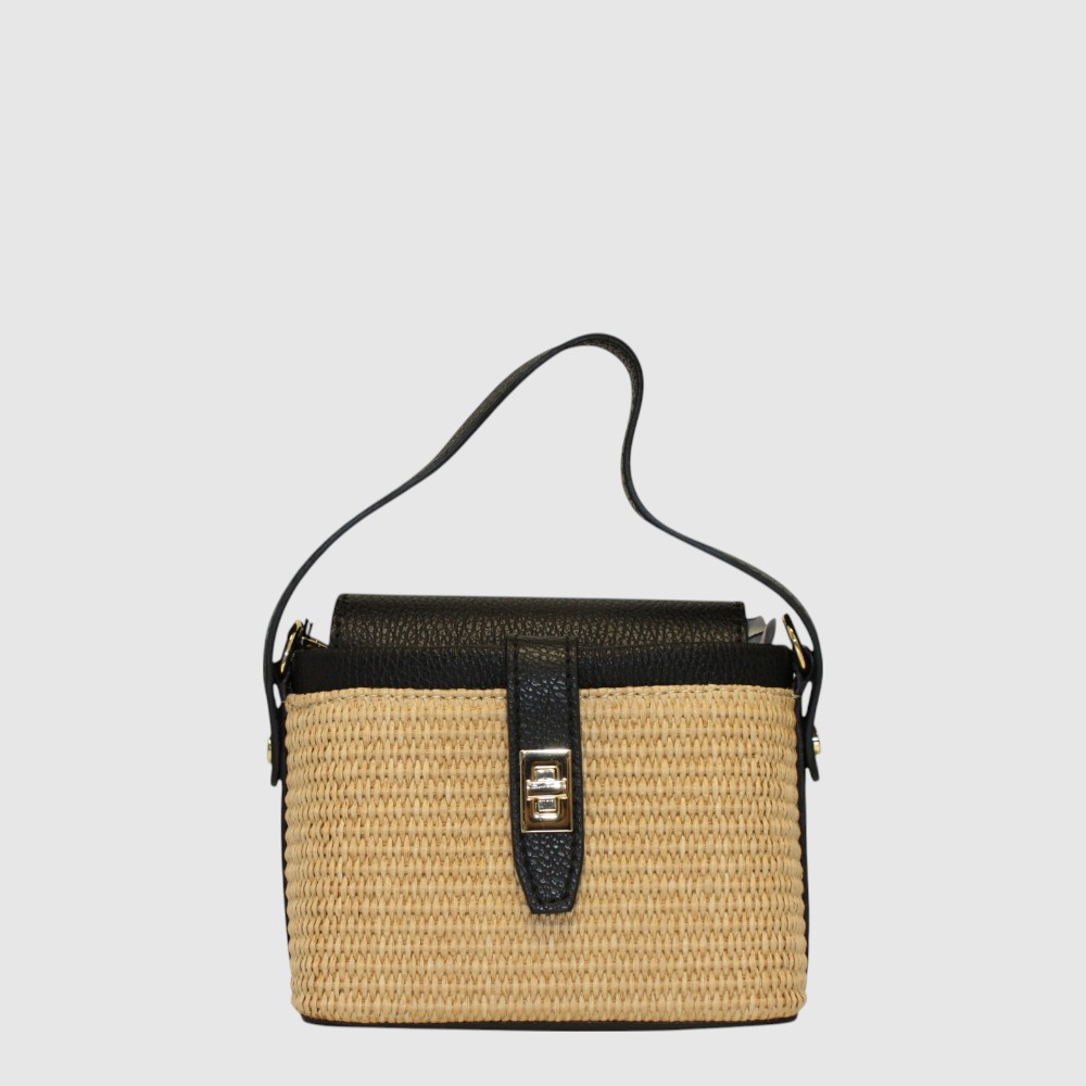 PEPE - Leather and straw handbag - The Trend