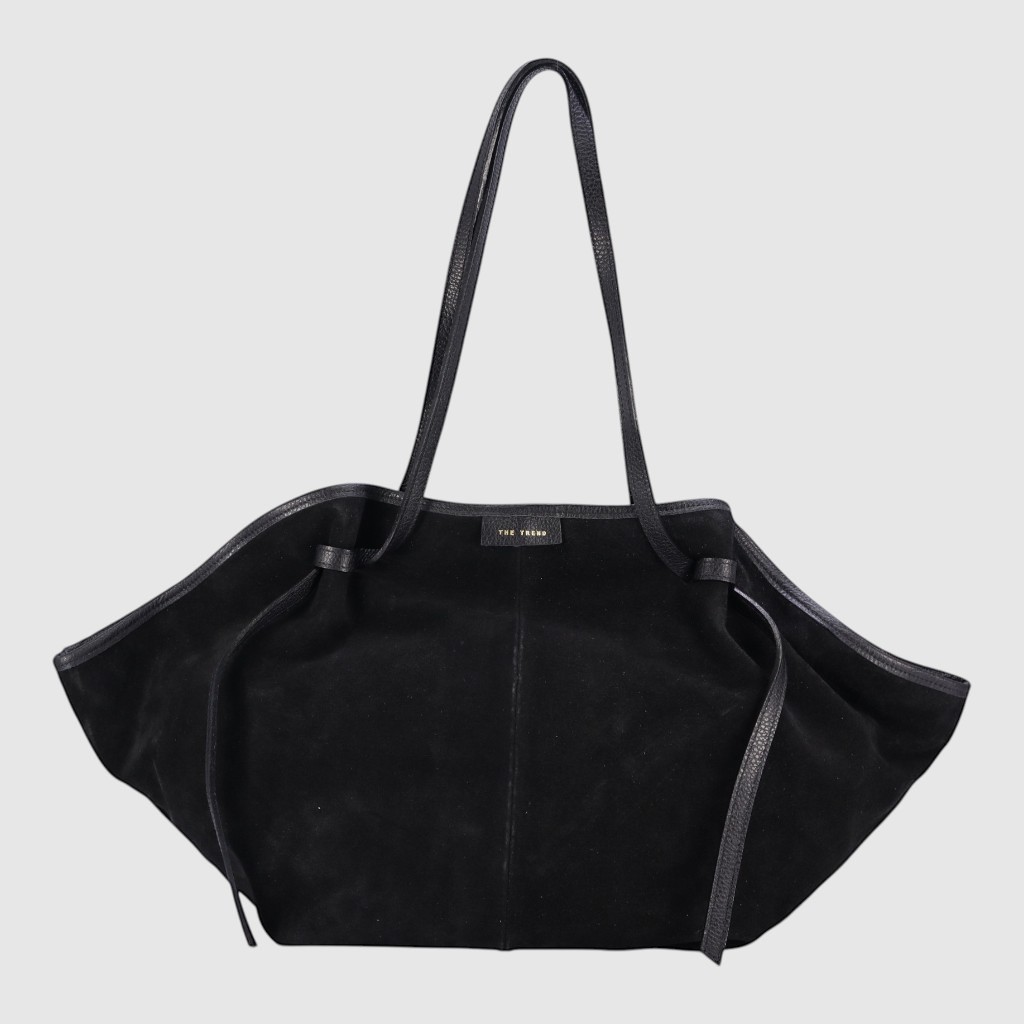 [155-690920-80] CAMERANI - Sac à l'épaule en suède - The Trend (NOIR)