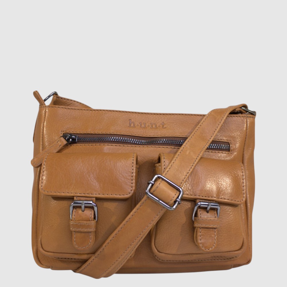 Sac à bandoulière en cuir à double compartiment – H.U.N.T