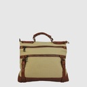 Canvas and leather shoulder bag with handle – H.U.N.T