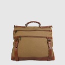 Large canvas and leather shoulder bag with handle – H.U.N.T