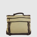 Large canvas and leather shoulder bag with handle – H.U.N.T