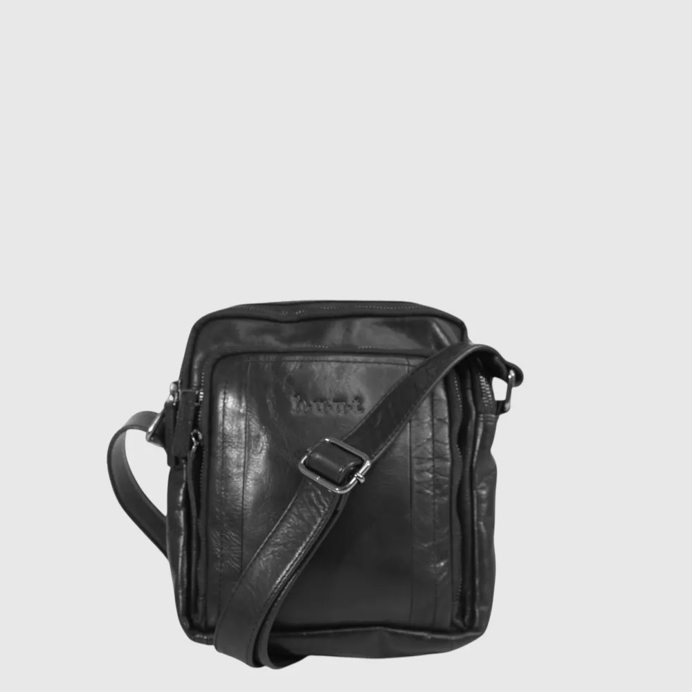 Sac à bandoulière en cuir à double compartiment – H.U.N.T