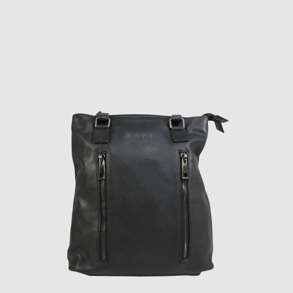 Convertible leather backpack with two compartments – H.U.N.T