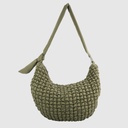 VÉRO - Grand sac à bandoulière demi-lune matelassé style puffer - ZAC