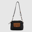 EVELYNE - Sac à bandoulière double compartiment en cuir végane & nylon - ZAC