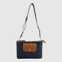 ISABELLE - Double compartment shoulder bag in nylon and vegan leather - ZAC