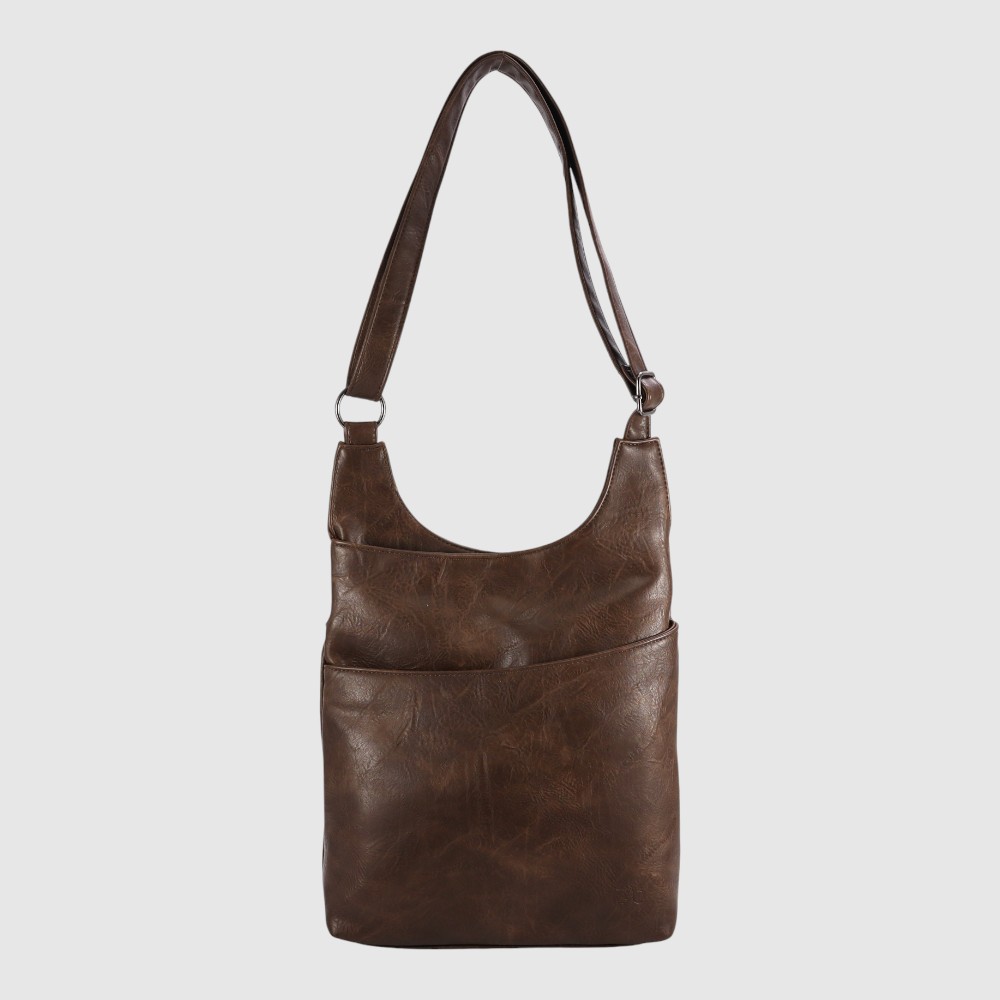 EDITH - Grand sac à bandoulière en cuir végane - ZAC