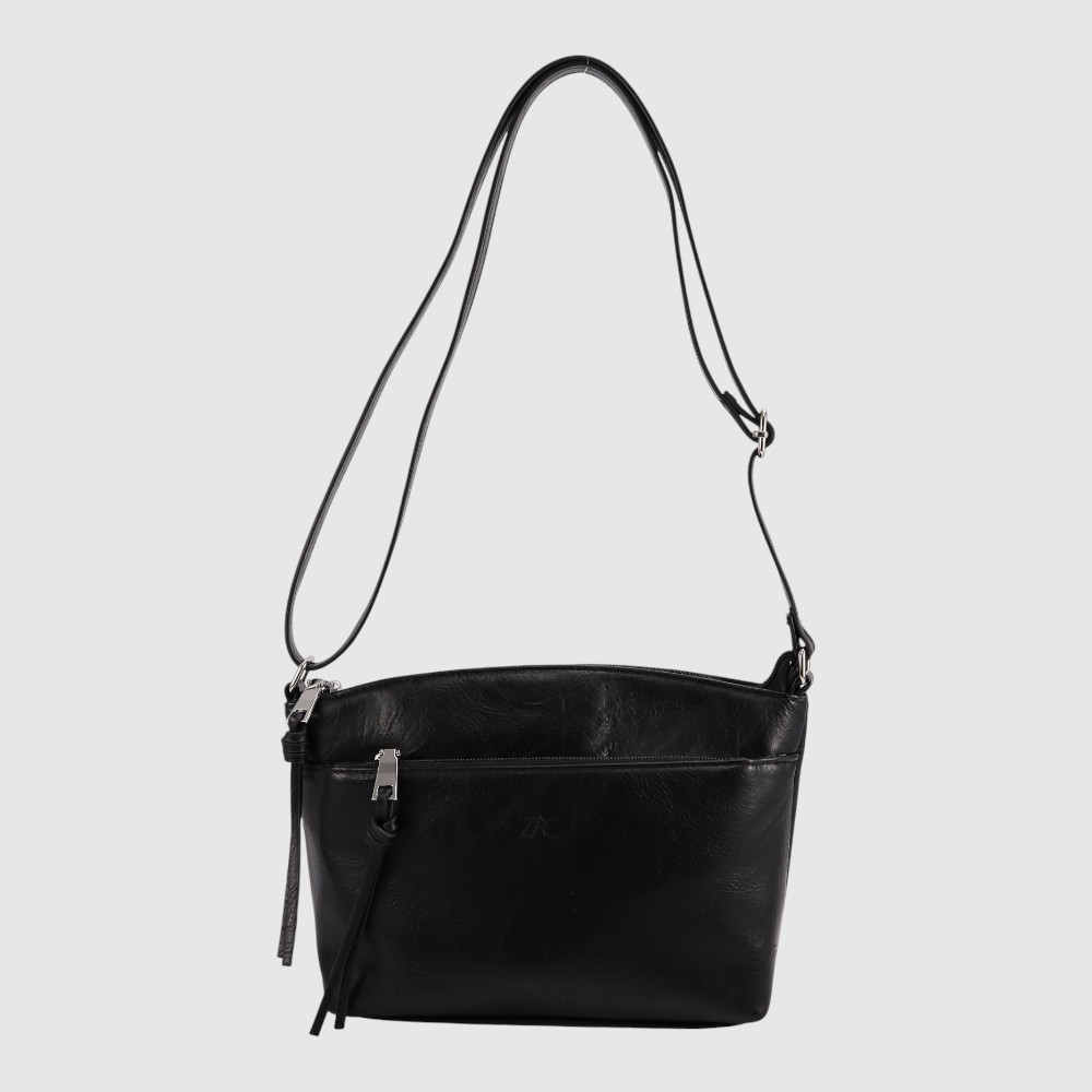 [148-CM35057-80] FRANCE - Vegan leather shoulder bag - ZAC (NOIR)